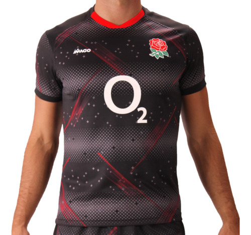 Camiseta De Rugby Adultos Imago Oferta Inglaterra Negra