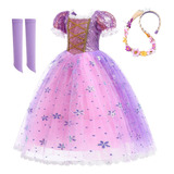 . Disfraz De Princesa Rapunzel Para Niña, Vestido Enredado,