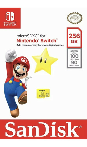 Tarjeta De Memoria 256gb Micro Sd Nintendo Switch Original