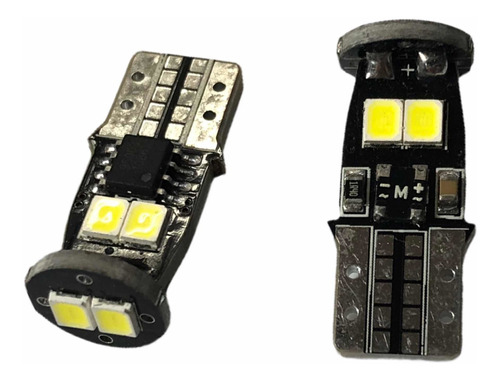 Set 2x Bulbos 6 Smd Led T10 W3w 12v Velita Pellizco 168 6k