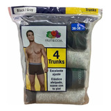 Pack 4 Boxer Corto Gris/negro Caballero Fruit Of The Loom T.