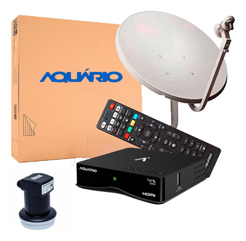 Kit Receptor Hd Banda Ku Aquario + Antena + Lnbf Simples