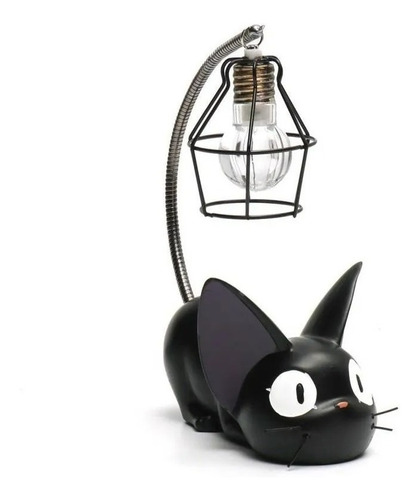 Lámpara De Gato Negro Con Luz Led Resina Y Metal Nuevo Xl 