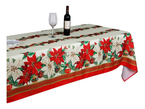 Mantel Navideño Redondo 1.80m Tropical Oferta Navidad