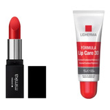 Lidherma Labial Rojo Hidratante Aceite De Coco + Lip Care 3d