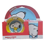 Vajilla Melamina Snoopy Peanuts 3 Piezas 