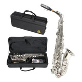 Sax Alto Konig Prateado Prata Completo Com Estojo Boquilha