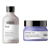 Kit Loreal Shampoo Silver 300 + Máscara Blondifier Cool 250