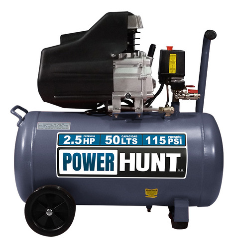 Compresor De Aire Eléctrico Portátil Powerhunt Comphkit50l 50l 3hp 110v Azul