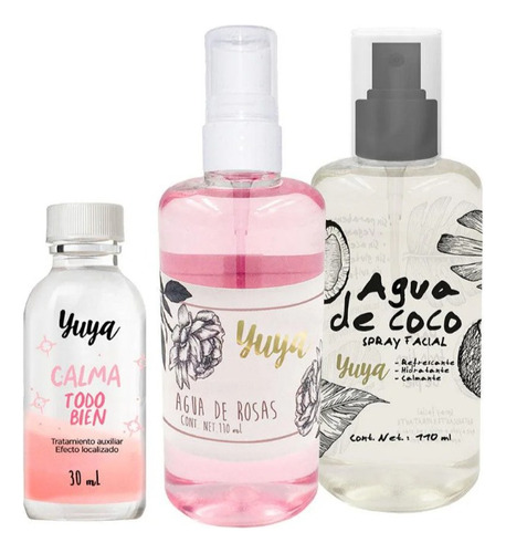 Yuya Set Agua Coco + Agua Rosas + Calma Todo Bien Skin Care