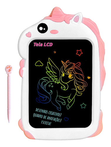 Lousa Mágica Tablet Colorida De Unicórnio Infantil Meninas