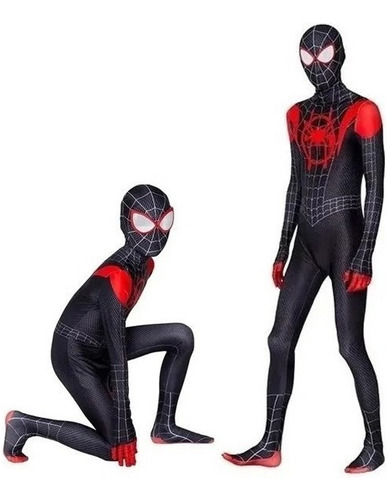 Disfraz Traje Spiderman Miles Morales Cosplay Niños Adultos