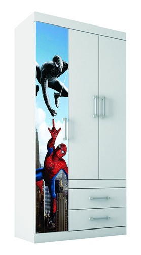 Guarda Roupa Star Infantil C/ 3 Portas Branco Homem Aranha-5