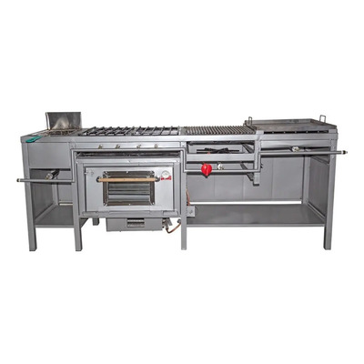 Cocina industrial Soluchef ES00130 4 hornallas gas plancha freidora plateada | MercadoLibre