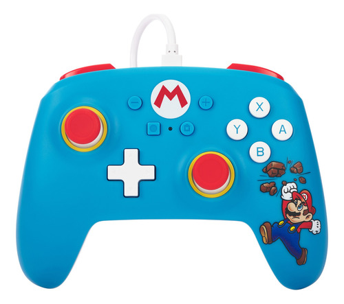 Controle O Nintendo Switch Brick Mario Color Celeste