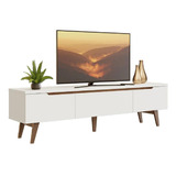 Mueble Para Tv Madesa Reims Hasta 75'' Color Blanco