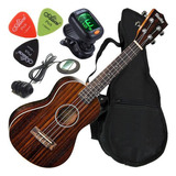 Kit Completo Ukulele Concerto Elétrico Su23r Shelby Eagle