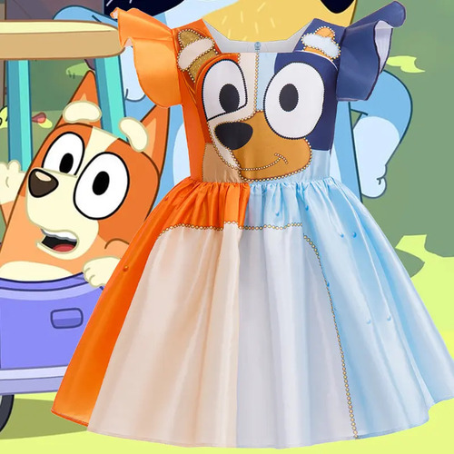Disfraz De Cosplay De Halloween Para Niña, Bingo Y Brui, Bonito Vestido De Dibujos Animados Para Navidad, Carnaval, Fiesta De Cumpleaños, Falda Esponj