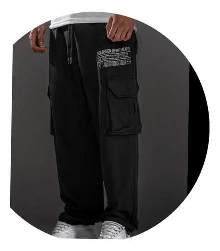 Jogging Oversize Mom Cargo Negro Toca De Tenorio Hombre