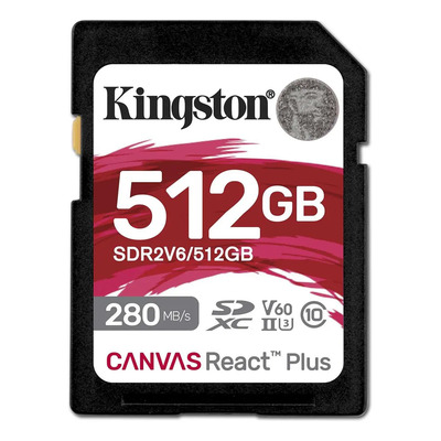Tarjeta Memoria Sd Kingston Canvas React Plus V60 512gb | Meses sin interés