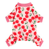 Fitwarm Cute Cherry Pijama Para Perro, Mono Cálido Con Pies,