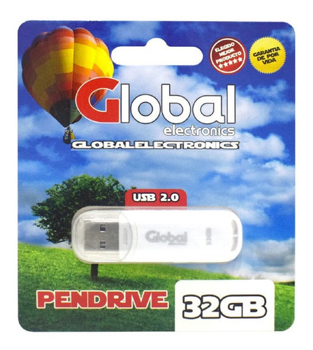 Pendrive Blanco Global 32 Gb Usb 2.0 Memoria Micro Flash X30