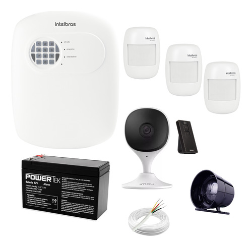 Kit De Segurança Alarme E Câmera Wifi 3 Sensores De Presença