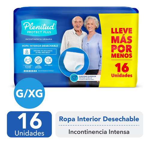 Ropa Interior Plenitud Protect Plus - 16 Un Talla G/xg