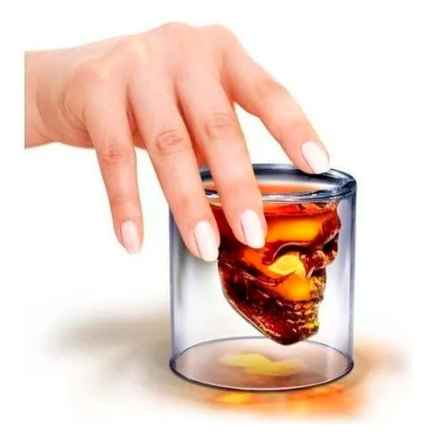 Vaso De Whisky Calavera De Vidrio 13 Cm Cristal Doomed