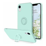 Casos Del iPhone XR Slim Silicone | Soporte De Anillo 3...