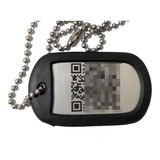 Dog Tag Codigo Qr Y Texto Placa Identificacion Personalizada