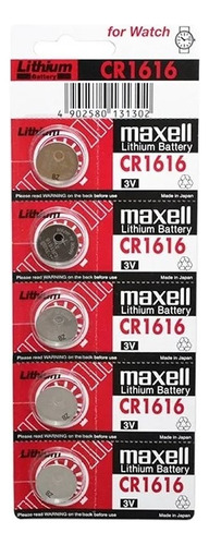 Pack 5 Pilas Maxell Botón Litio Cr1616 3v