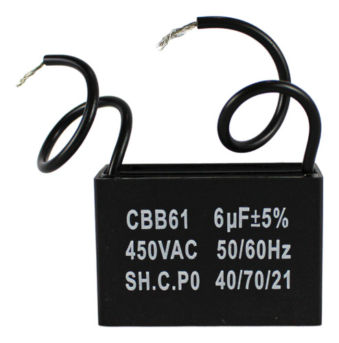 Capacitor Quadrado 4uf 450v Cbb61 50/60 Hz 2 Fios.