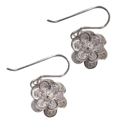 Aretes Roseta Doble Pequeños, Filigrana, Plata