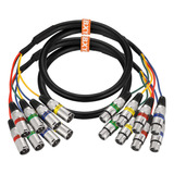 Ebxya Cable De Serpiente Xlr De 6 Pies, 4 Canales, Cable De