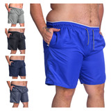 Short Plus Masculino Praia Academia Tecido Grosso Kit Com 5