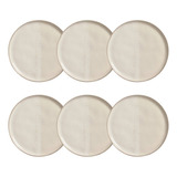 Jogo Pratos Rasos Porto Brasil Stoneware Bio Freddo Kit 6 Un Cor Creme