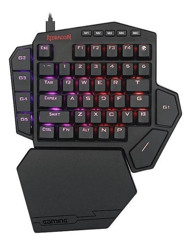 Teclado De Una Mano Gamer Mecánico Redragon Diti K585rgb 