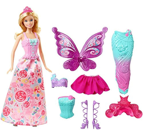 Muñeca Barbie Con Atuendos Y Accesorios Para 3 Personajes