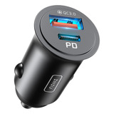 Iniu Car Charger, Dual Ports [usb C 30w+usb A 30w] 5a Qc 3.0