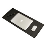 Deskpad Mousepad Bullpad 70x30cm Couro Sintético Preto