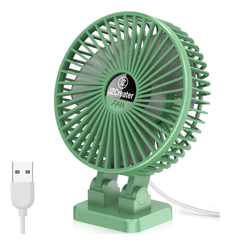 Ventilador Portátil Jzcreater, 3 Cables, Conector Usb, Verde