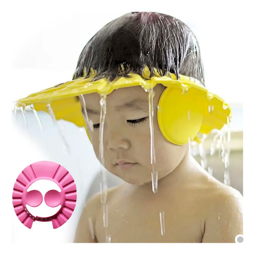 Gorro De Baño Protector Orejas Bebé Lavado Ducha Champú Jk8p