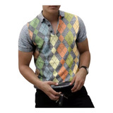 Vintage Cuello Camisa De Manga Corta, Playras Para Hombre