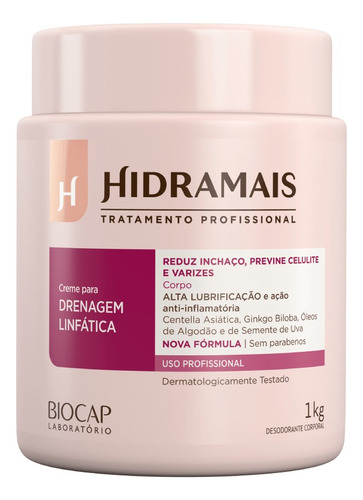 Creme Para Corpo Hidramais Massagem Drenagem Linfatica 1kg