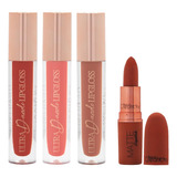 Pack 1 Labial Mate Y 3 Brillos Labiales