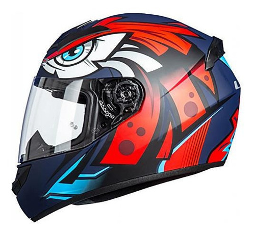 Casco Cerrado Ls2 Rookie Tribal Azul / Rojo