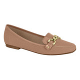 Sapato Mocassim Feminino Nude Moleca Conforto Original Moda