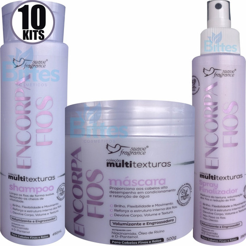 10 Kit Encorpa Fios Suave Fragrance Engrossa Cabelo Atacado