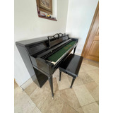 Piano Wurlitzer Con Banca En Negro Y Marfil